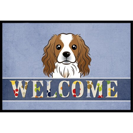 Carolines Treasures Cavalier Spaniel Welcome Indoor & Outdoor Mat, 18 x 27 in. CA77360